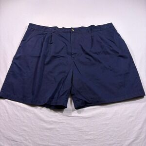 Puritan Mens Navy Blue Pleated Shorts Size 46